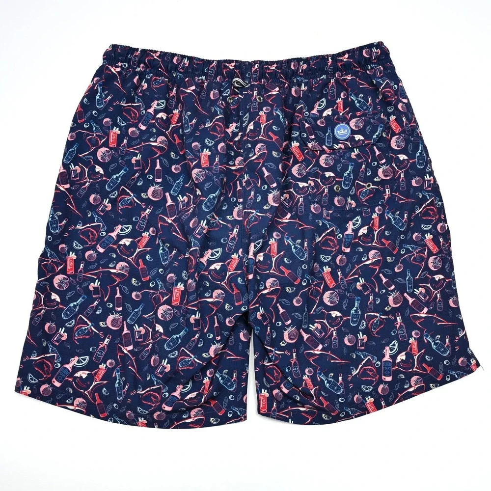 Peter Millar Seaside Swim Shorts‎ Mens L Recipes for Disaster Bloody Mary Shark - Picture 7 of 11